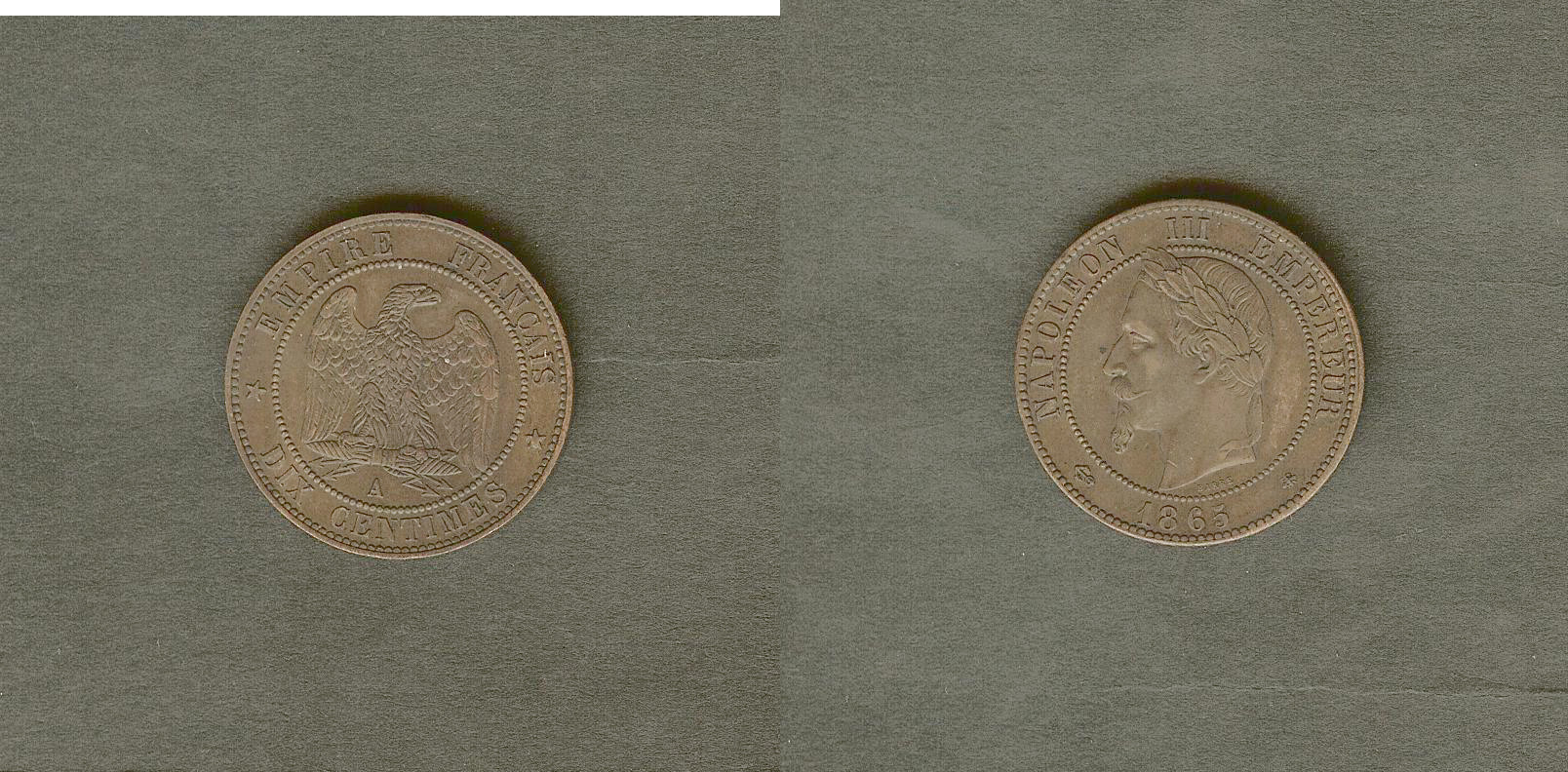 10 centimes Napoleon III 1865A gEF